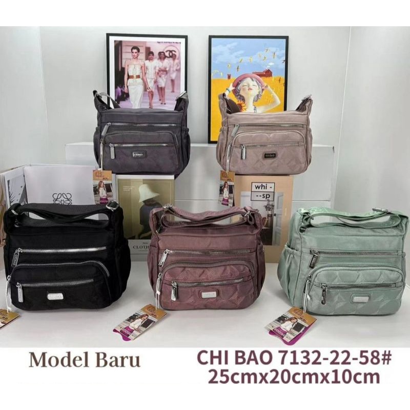 TAS SELEMPANG CHIBAO 7 RESLETING MOTIF BORDIR. IMPORT ORI
