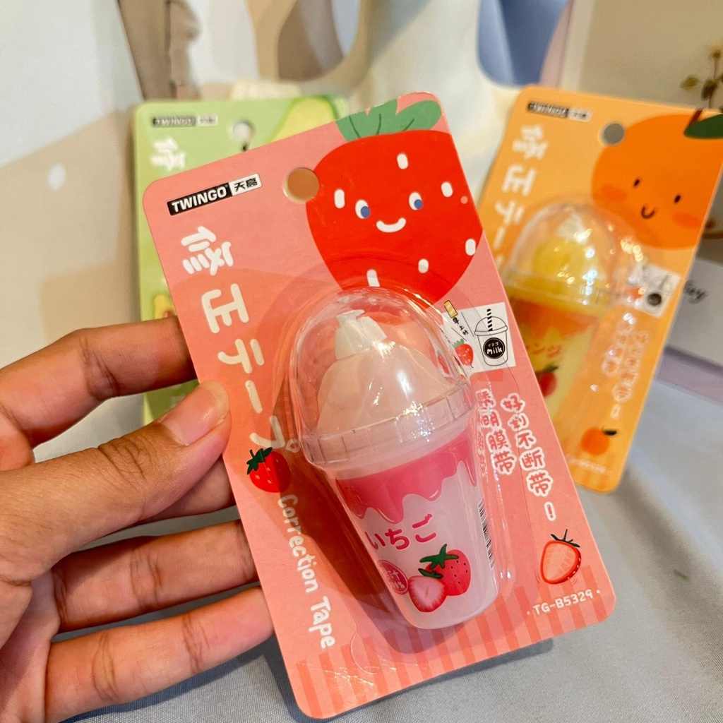 TIP EX IMUT BENTUK ICE CREAM CONE CORRECTION TAPE LUCU HARGA TERMURAH READY 4 WARNA PINK KUNING BIRU COKELAT STATIONARY LUCU PERALATAN SEKOLAH BISA GROSIR COD