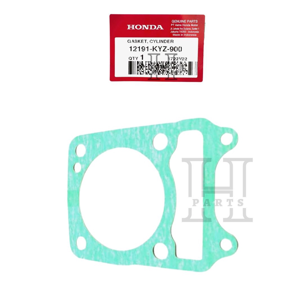 PAKING PERPAK KERTAS BAWAH BLOK SEHER GASKET CYLINDER SUPRA X 125 FI , SUPRA X 125 HELM IN 12191-KYZ-900 ASLI ORIGINAL AHM HGP HONDA