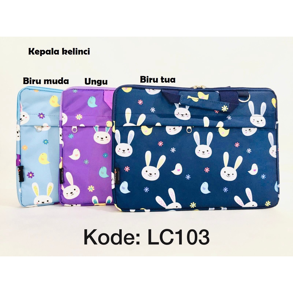 Tas Laptop/ Case Laptop selempang ukuran 12, 13, dan 14 Inch motif lucu kode LC103