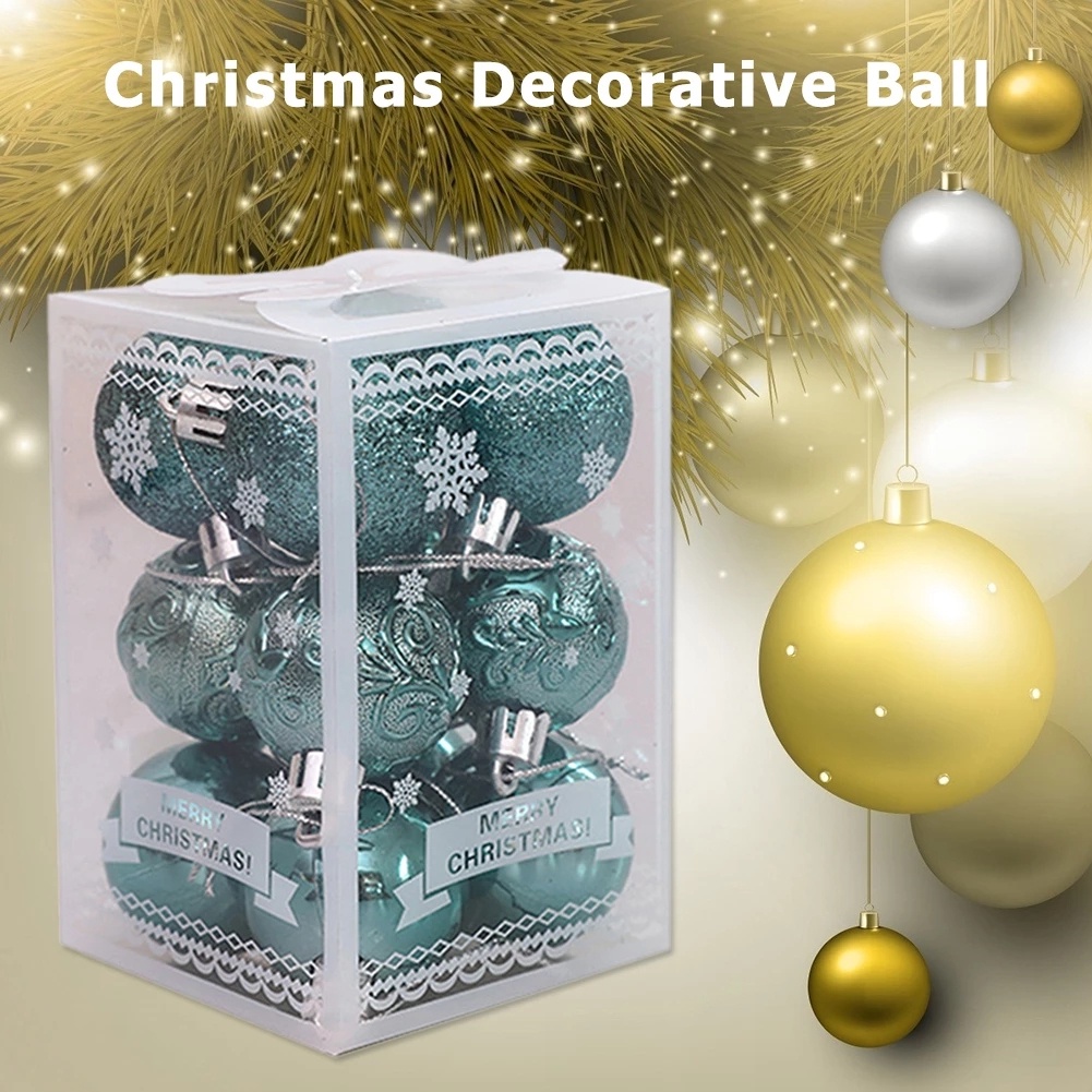 ღ 2023 12Pcs Natal Dekorasi Bola 9 Warna Pohon Natal Bola Liontin Merry Natal Bahagia Tahun Baru Hadiah Tinggi kualitas Dekorasi