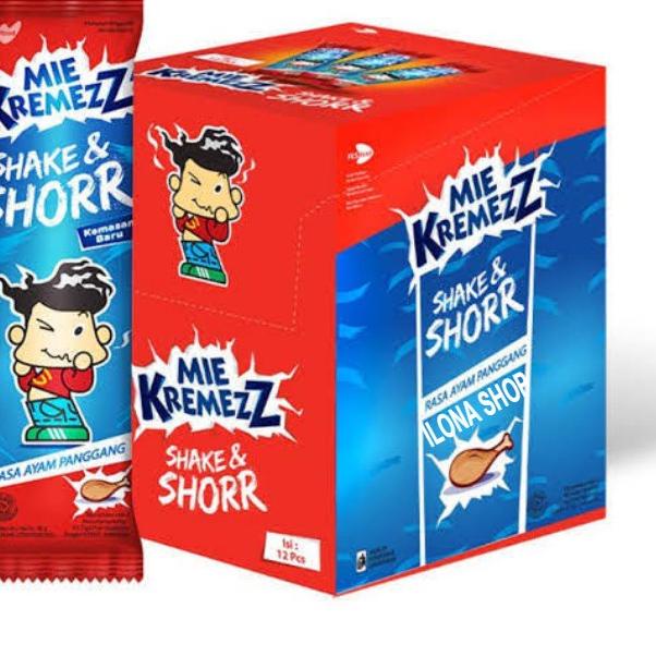 

✨ Snack Mie Kremezz Mie Kremes Kemasan Box Isi 20pcs Shake & Shorr Snack Jadul Anak Mas Murah