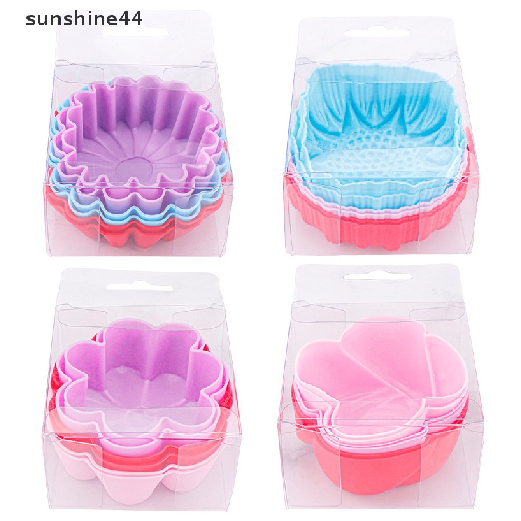 Sunshine 6pcs / set Cetakan Cupcake / Muffin DIY Bahan Silikon