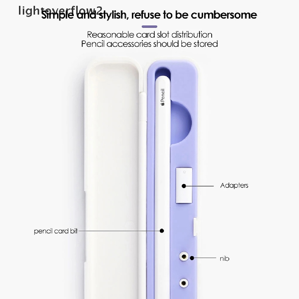 (lightoverflow2) A-pple Kotak Penyimpanan Pensil 1 / 2nd Gen 1 / 2 Portable