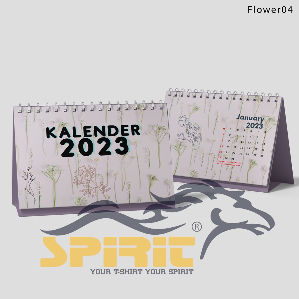 

Kalender Duduk Tahun 2023 / Kalender Meja Tahun 2023 Desian Flower Aesthetic