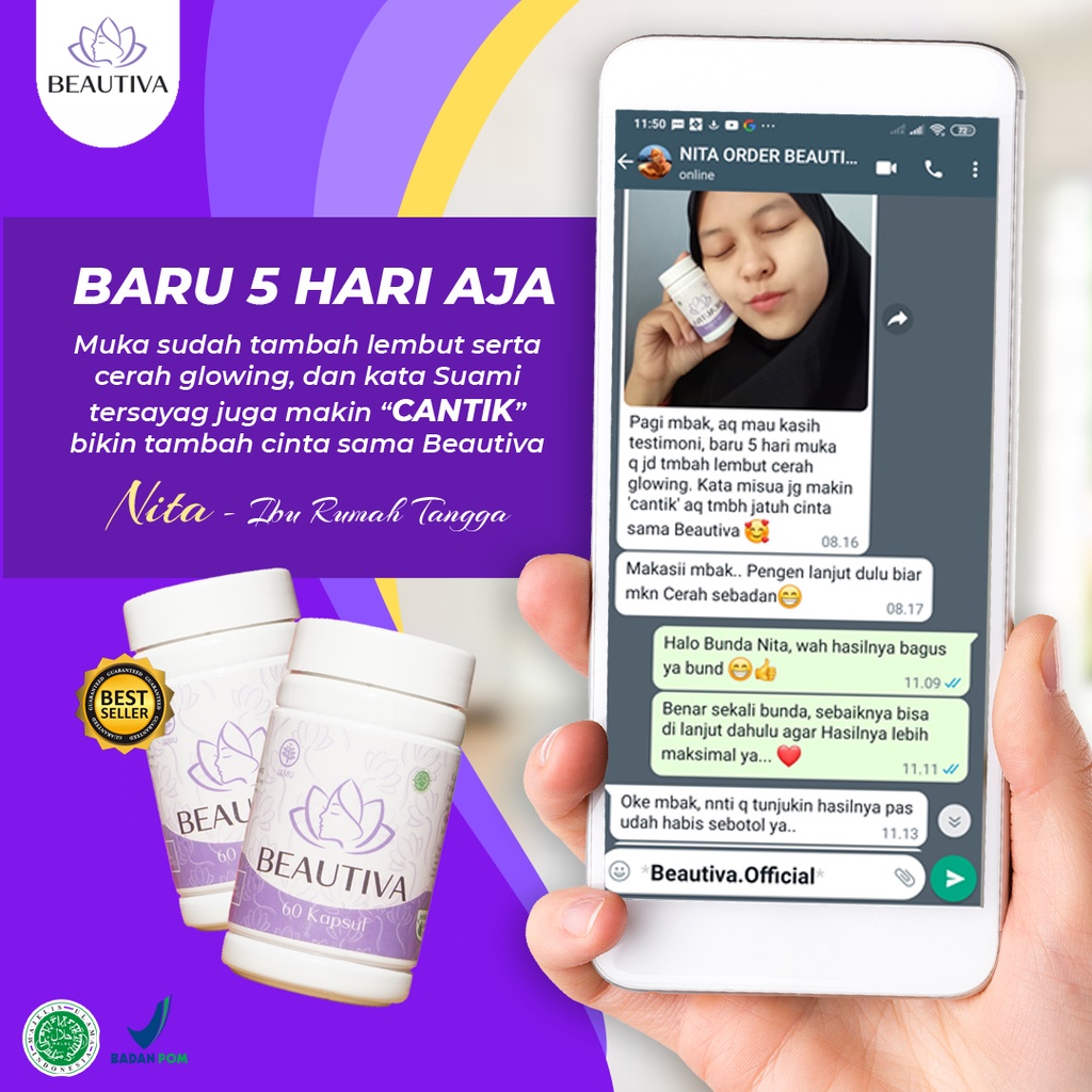 Beautiva collagen 100% original pemutih pengencang pencerah wajah badan penghilang flek hitam dan bekas jerawat membandel paling ampuh bpom