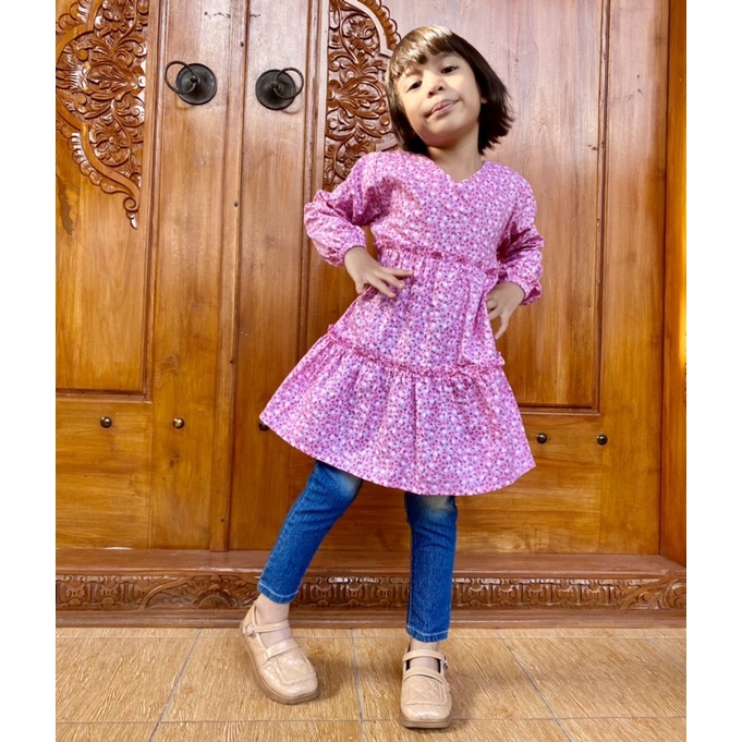 Dress Anak Perempuan / Tunik Anak / Midi Dress Anak HANA 3-8 Tahun