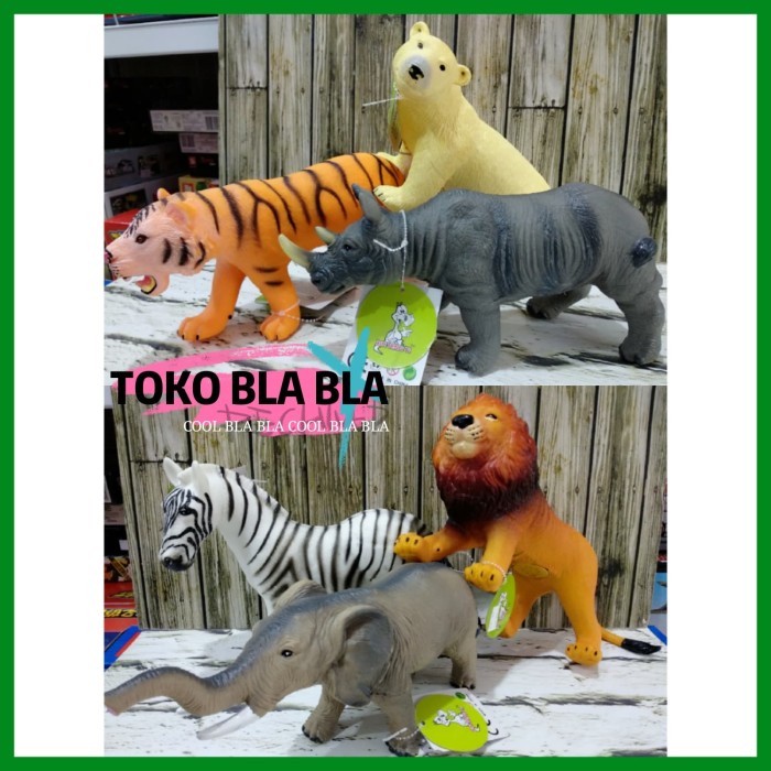 Terbatas Mainan Anak Hewan Binatang Karet Besar Gajah Zebra Badak Singa Tiger Sale