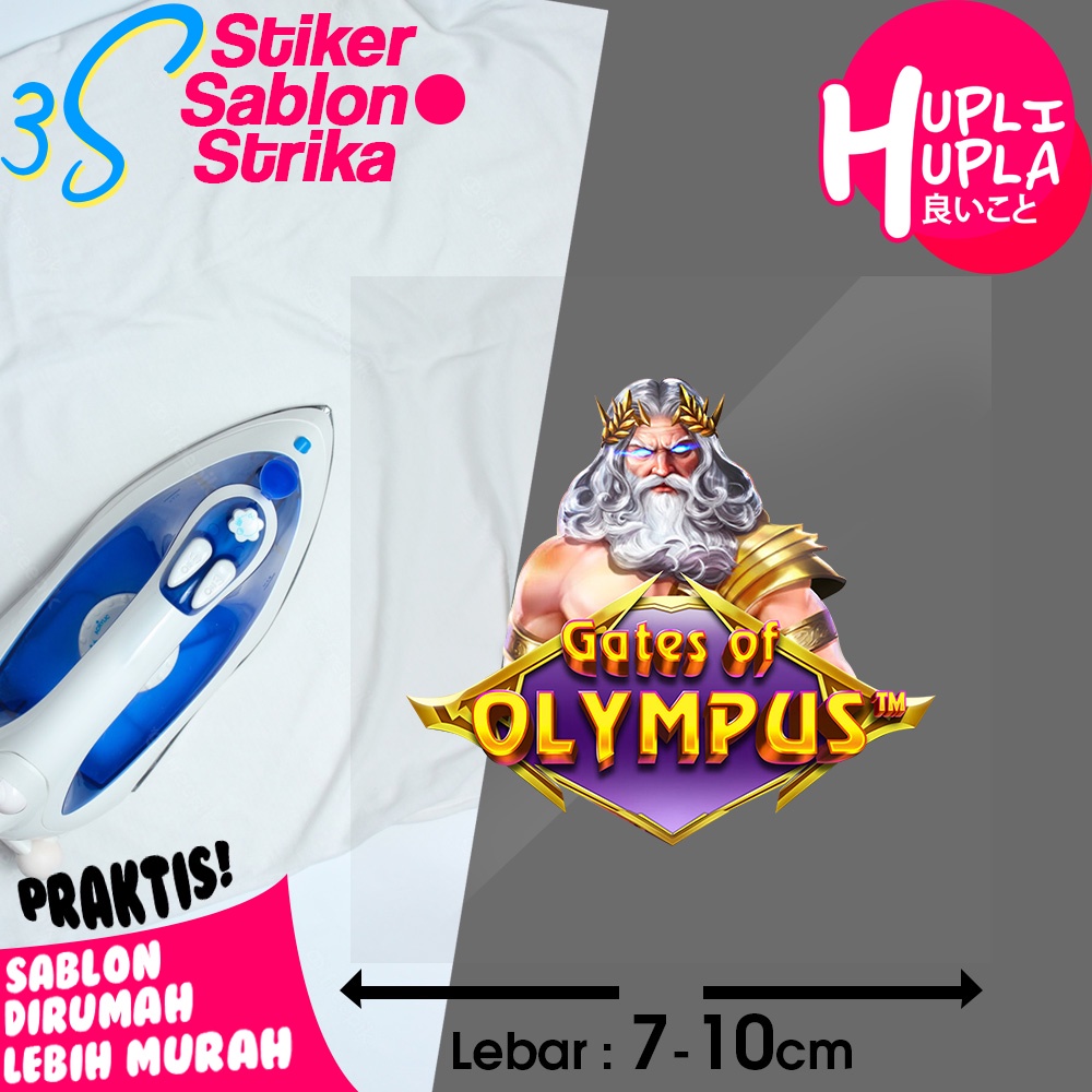 Stiker Gates of Olympus Icon Pragmatic Play Sablon Setrika  Sticker Emblem Gosok Untuk Baju dan Jers