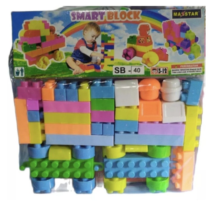 PROMO 40pcs Mainan Anak Building Block Robot Mobil Kereta Blok Susun