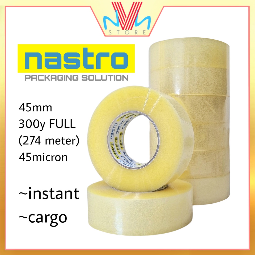 LAKBAN BENING NASTRO 45mm x 300y FULL 274meter x 45micron - OPP TAPE - LAKBAN BENING - LAKBAN CLEAR - LAKBAN MURAH - LAKBAN NASTRO - SETARA LAKBAN DAIMARU