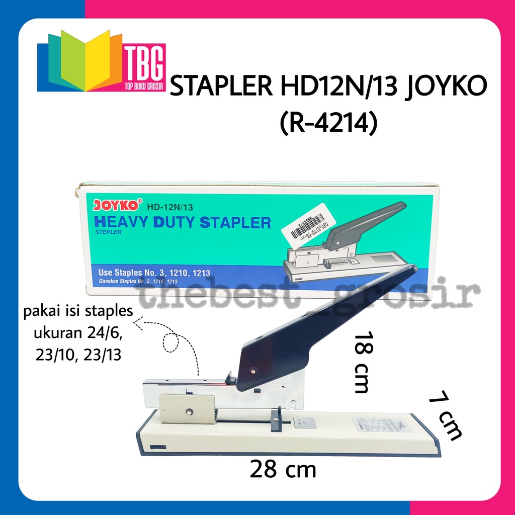 

1 PCS STAPLER HD12N/13 JOYKO (R-4214) - HEAVY DUTY STAPLES JILID BESAR
