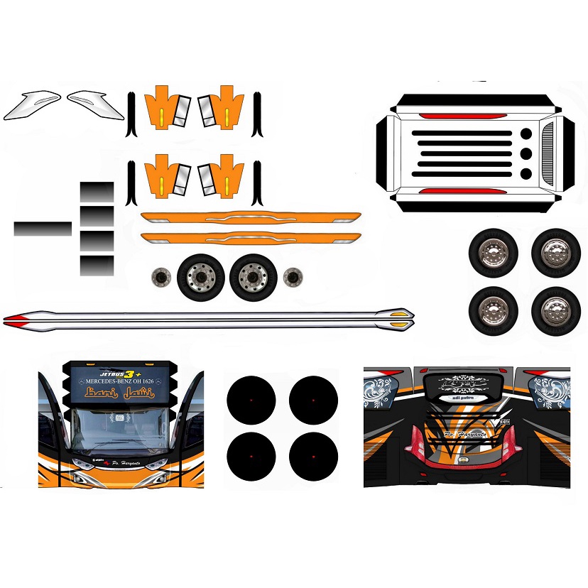 DIY Miniatur Bus Haryanto Bani Jawi Skala 30 Papercraft