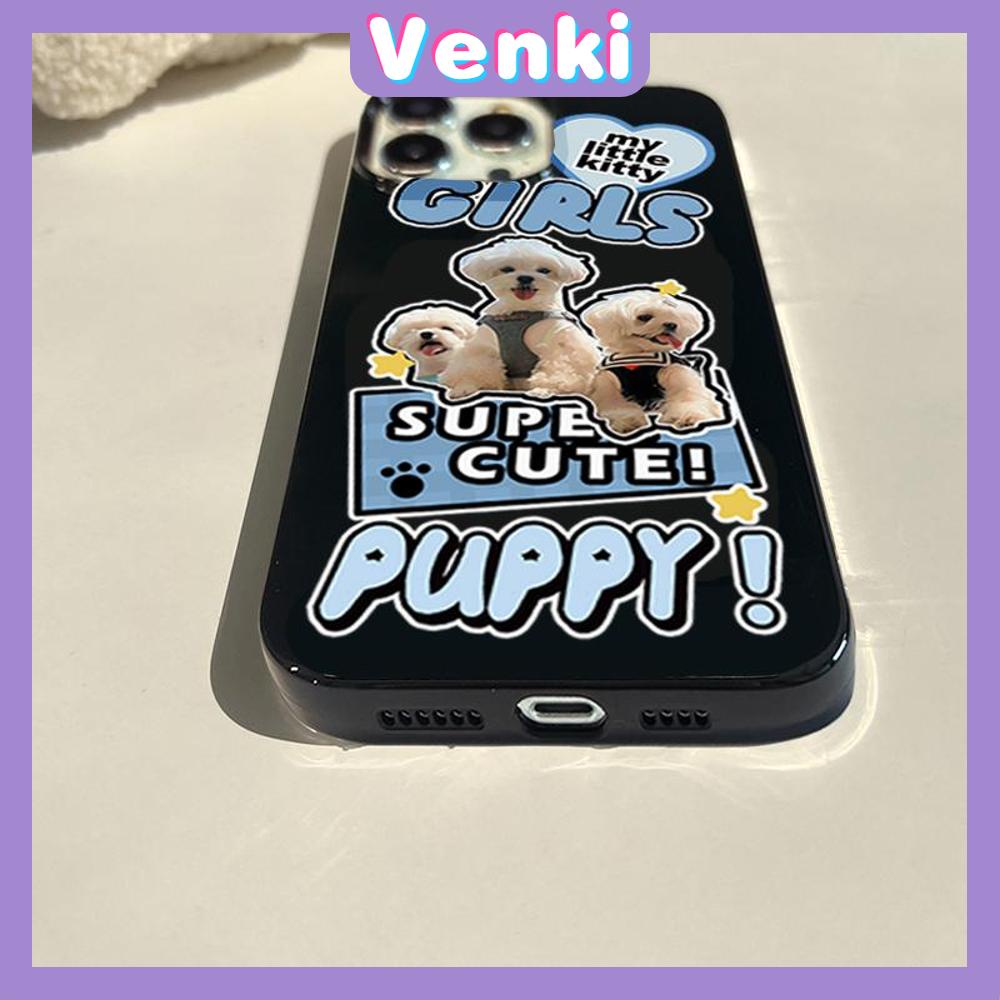 Case For iPhone 14 Series TPU Soft Case Super Cute Puppy Glossy Black Candy Case Camera Protection Shockproof For iPhone 14 13 12 11 Plus Pro Max 7 Plus X XR