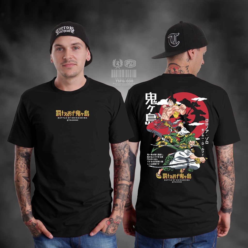 KAOS ANIME LUFFY ZORO ONIGASHIMA