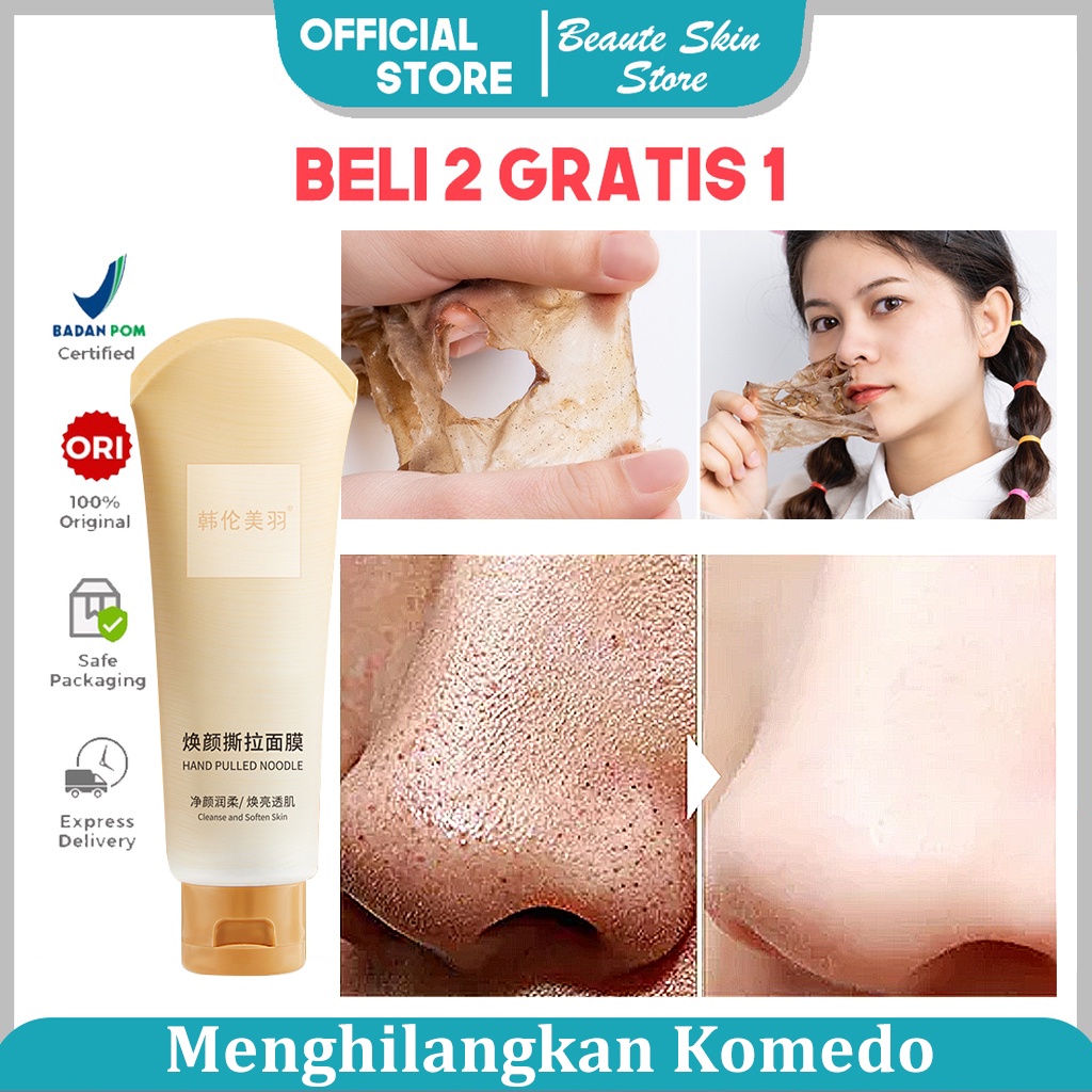 Masker komedo untuk mengecilkan pori-pori untuk menghilangkan komedo dan jerawat strawberry pencuci hidung untuk pria dan wanita Komedo membandel, kulit kasar, flek hitam, bekas jerawat, jerawat