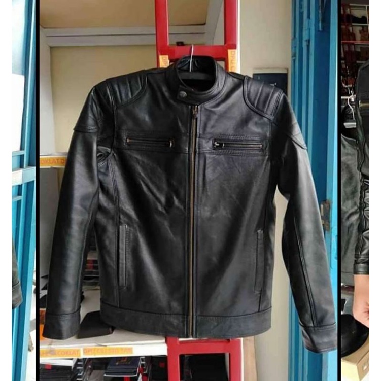 Jaket Pria Kulit Asli Domba New Tren/Jaket Kulit Asli Motor Elegant