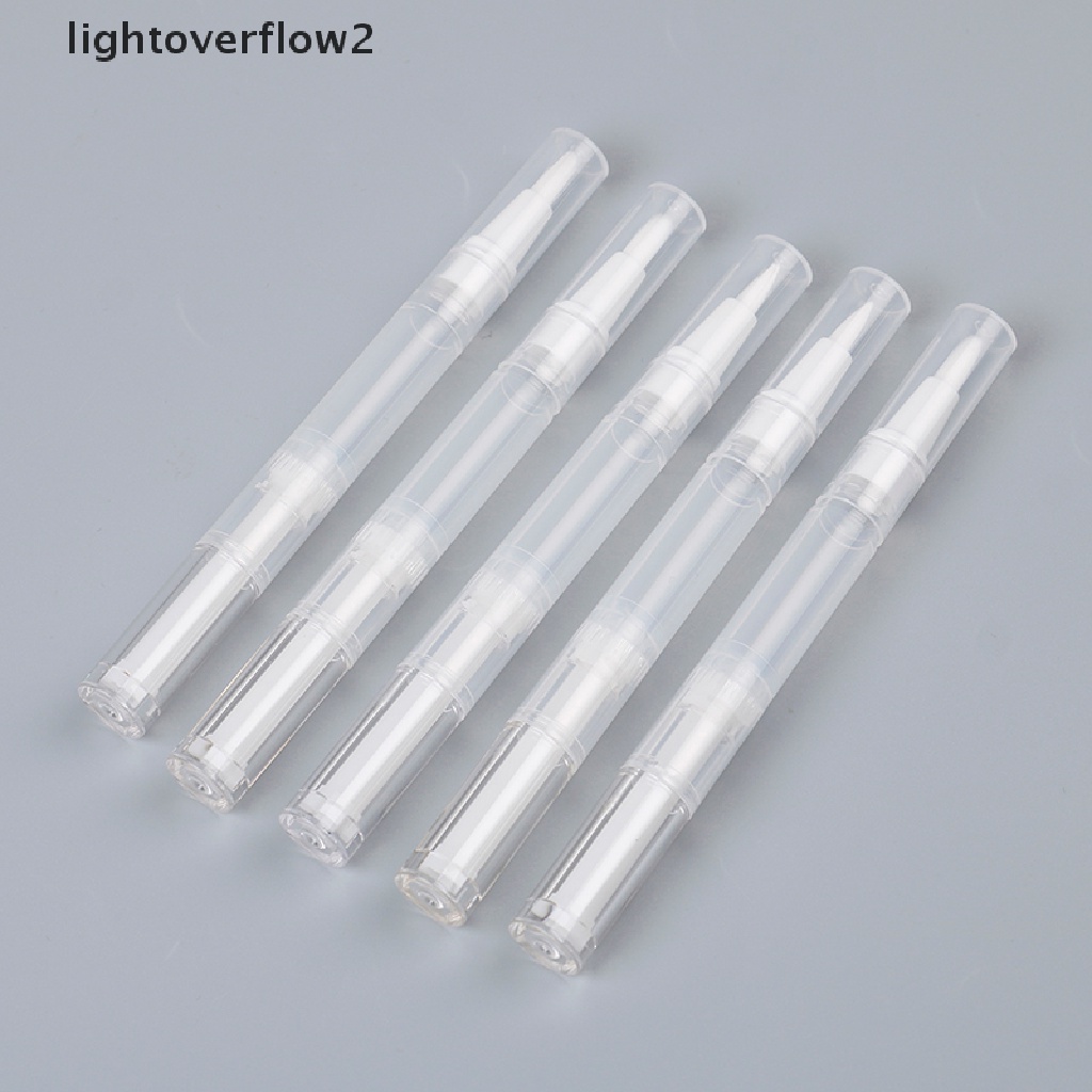 (lightoverflow2) 5pcs / Set Kontainer Kosong 3ml + Brush Untuk Lip Balm / Kosmetik / Makeup / Travel