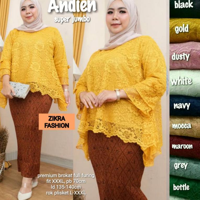 KRA.18Oc22ᴮ ‑ Andien LD 140 super jumbo by Zikra Fashion | blouse kebaya brokat super jumbo pesta