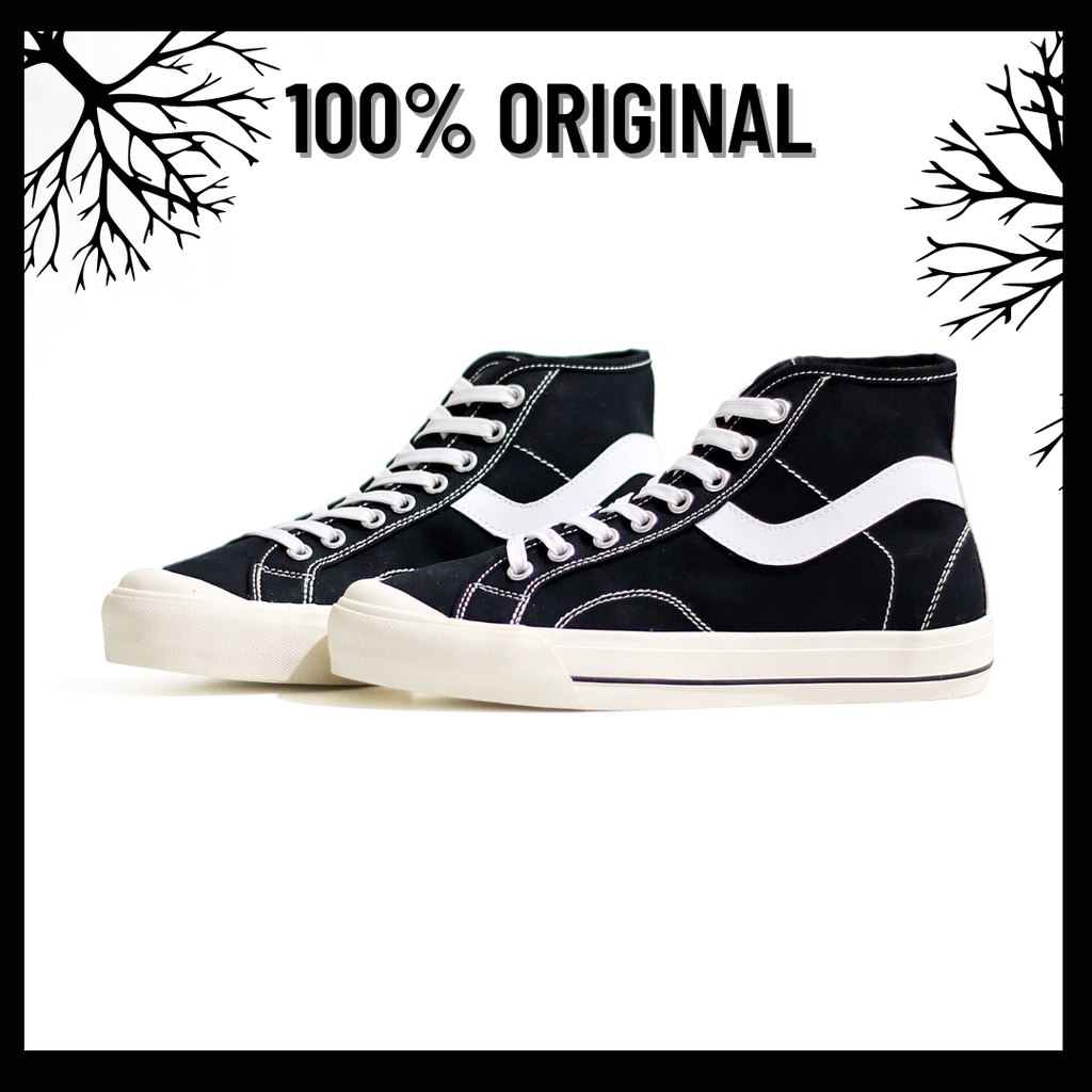 100% Original Sepatu Lokal Casual Black White Hi | Not Ventela Public High