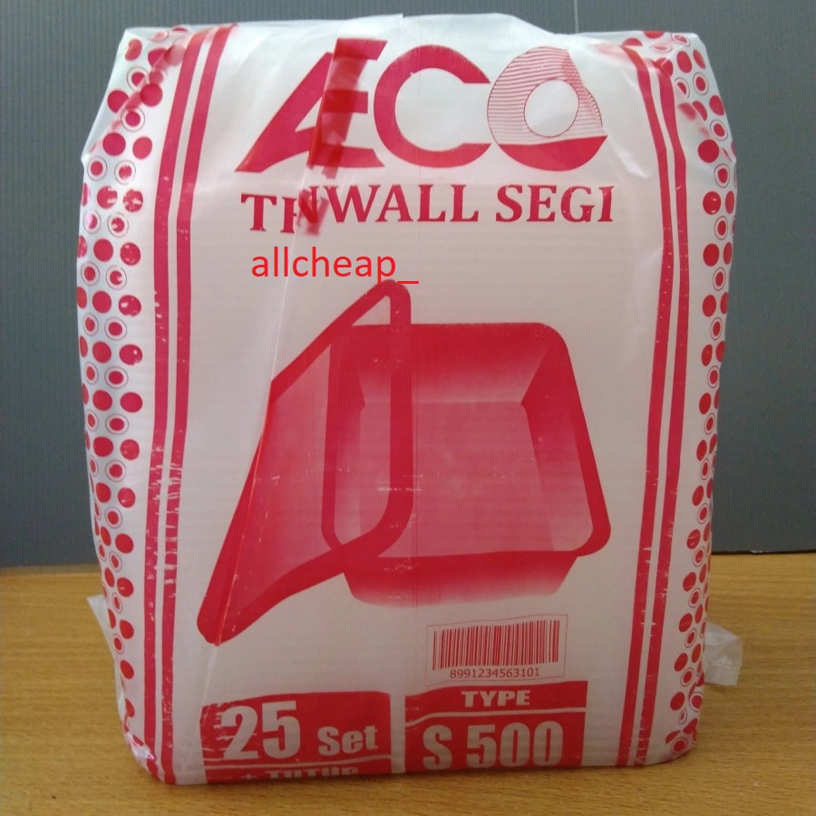 THINWALL SEGI WADAH MAKAN TEMPAT BOX MAKAN MICROWAVE AECO S500 25PCS