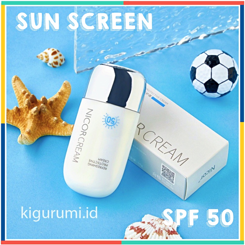 NICOR UV Shield SPF 50 PA+++ Essential Sunscreen Skincare Sun block 50gr XX063