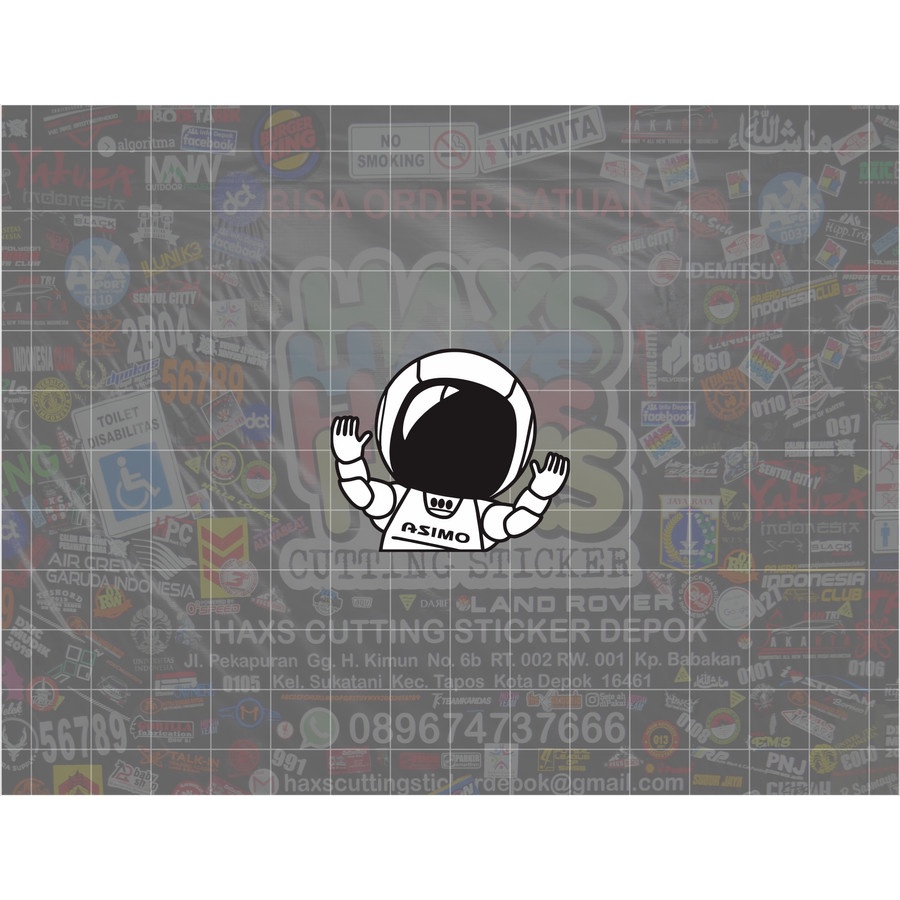 Cutting Sticker Asimo Honda Melambai Ukuran 4 Cm Untuk Mobil dan Motor