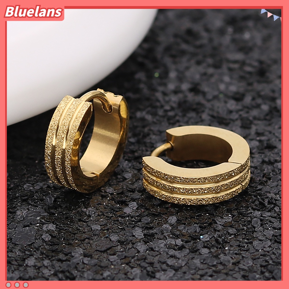 Bluelans Anting Bulat Bahan Stainless Steel Untuk Unisex