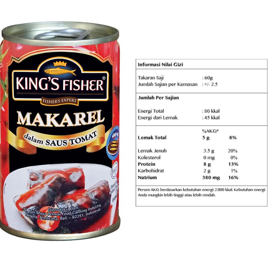 

Stock banyak King's Fisher Paket 3 pcs makarel mini saus Tomat Makanan Kaleng 155 g kings fisher 78