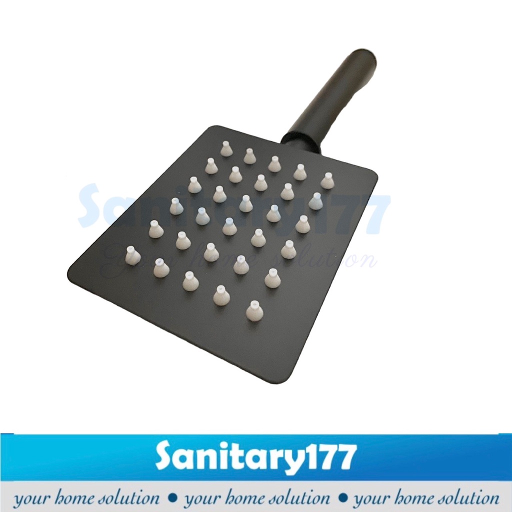 Kepala Hand Shower STAINLESS Minimalis Kotak Hitam 15- Head semprotan air stenles segi sprayer