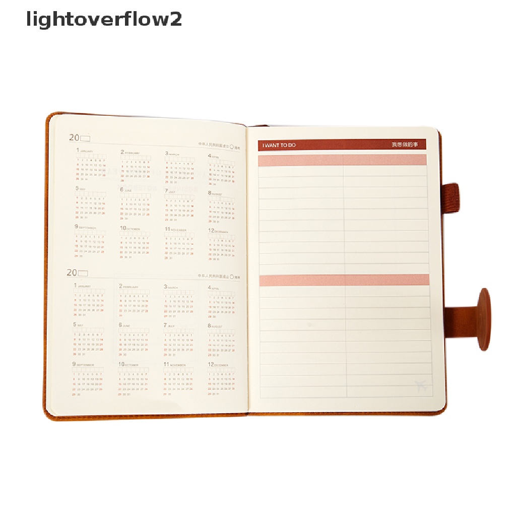 (lightoverflow2) Buku Catatan / Notebook / Catatan Ukuran A5 200 Halaman Cover Kulit PU Super Tebal Untuk Bisnis / Kantor (ID)