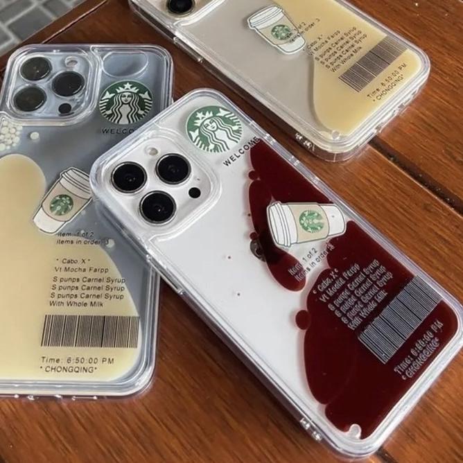COD  12.12 Casing Motif Starbucks Coffe Quicksand Soft Case IPHONE X XS MAX XR 11 12 13 PRO MAX Tpu 