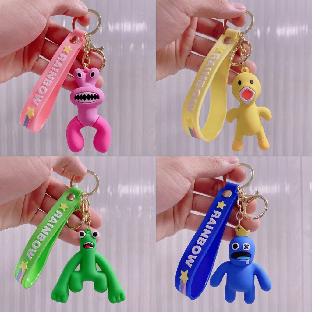 New Roblox Keychain Rainbow Friends Blue Pink Yellow Duck Keychain Bag Pendant Kid Xmas Gift