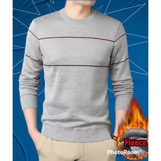 Sweater Hoodie Rajut Pria Strip
