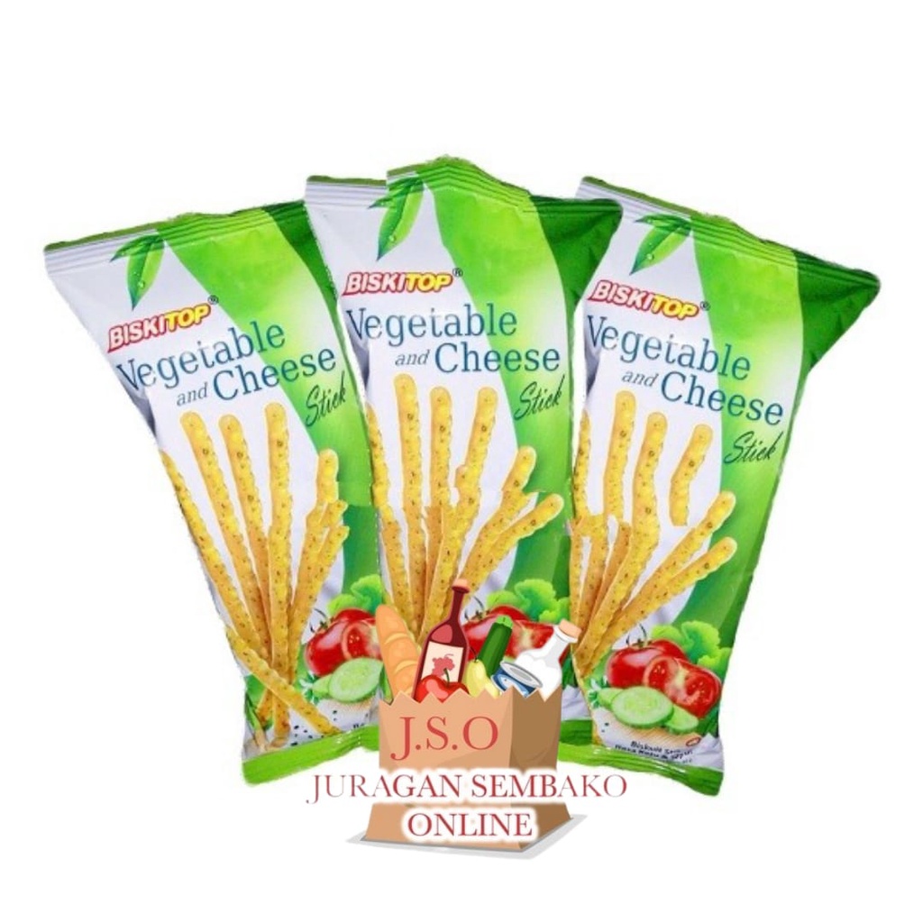 ( JSO ) BISKITOP Vegetable &amp; Cheese Stick 50gr Sayuran Keju Biskuit Anak Dewasa Enak Renyah Krispy Nikmat Halal