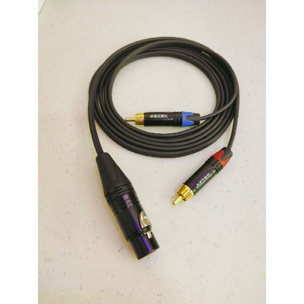 kabel Jack xlr female to 2 Jack rca 1 meter Mogami 2947 - Aztec gold