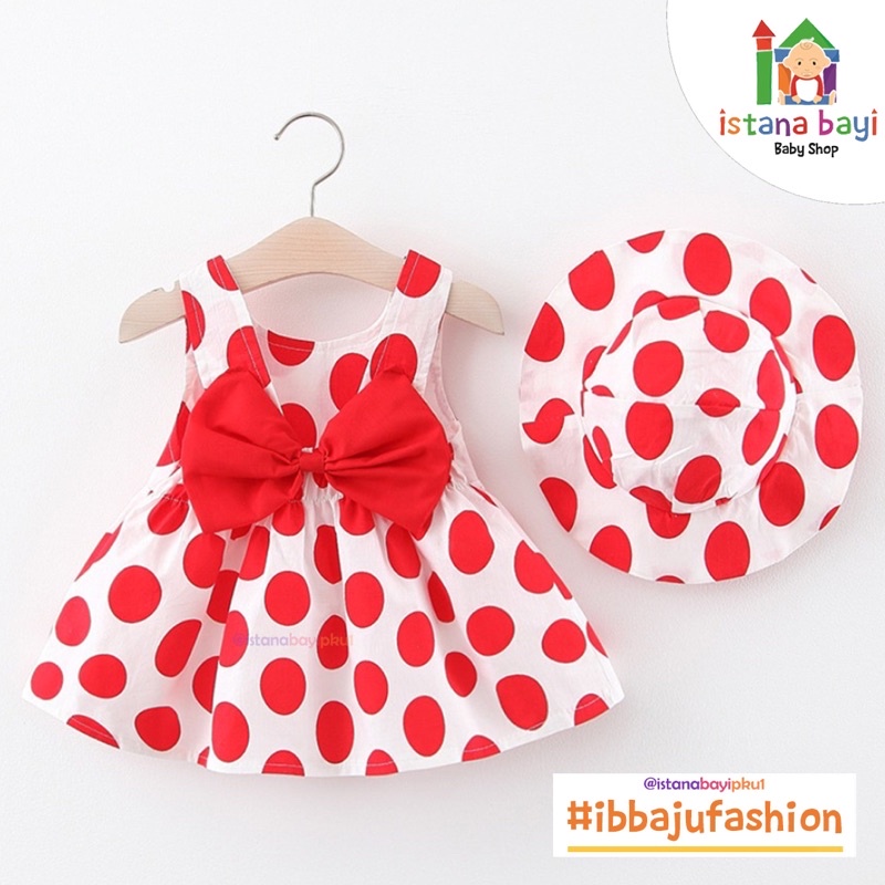 DRESS BAYI - KOREAN BABY DREES 0-3 TAHUN FREE TOPI / GAUN BAYI LUCU IMPORT DRESS BAYI CANTIK