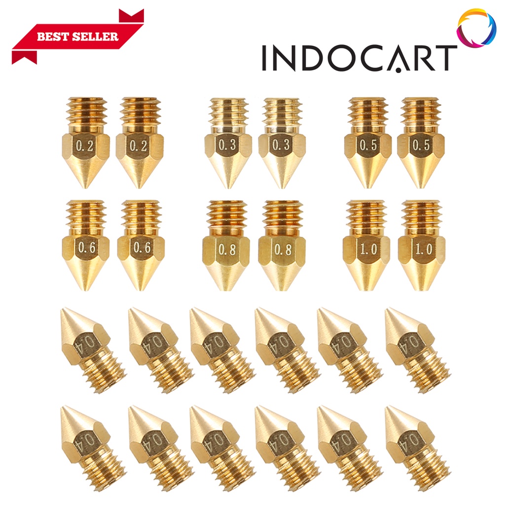 INDOCART Nozzle 3D Printer Creality D6 MK8-24pcs Package