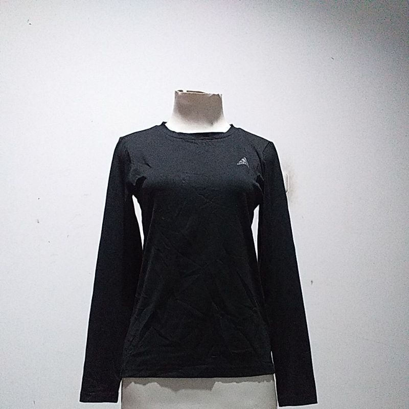 ADIDAS LD100/62CM KAOS HITAM POLOS LENGAN PANJANG