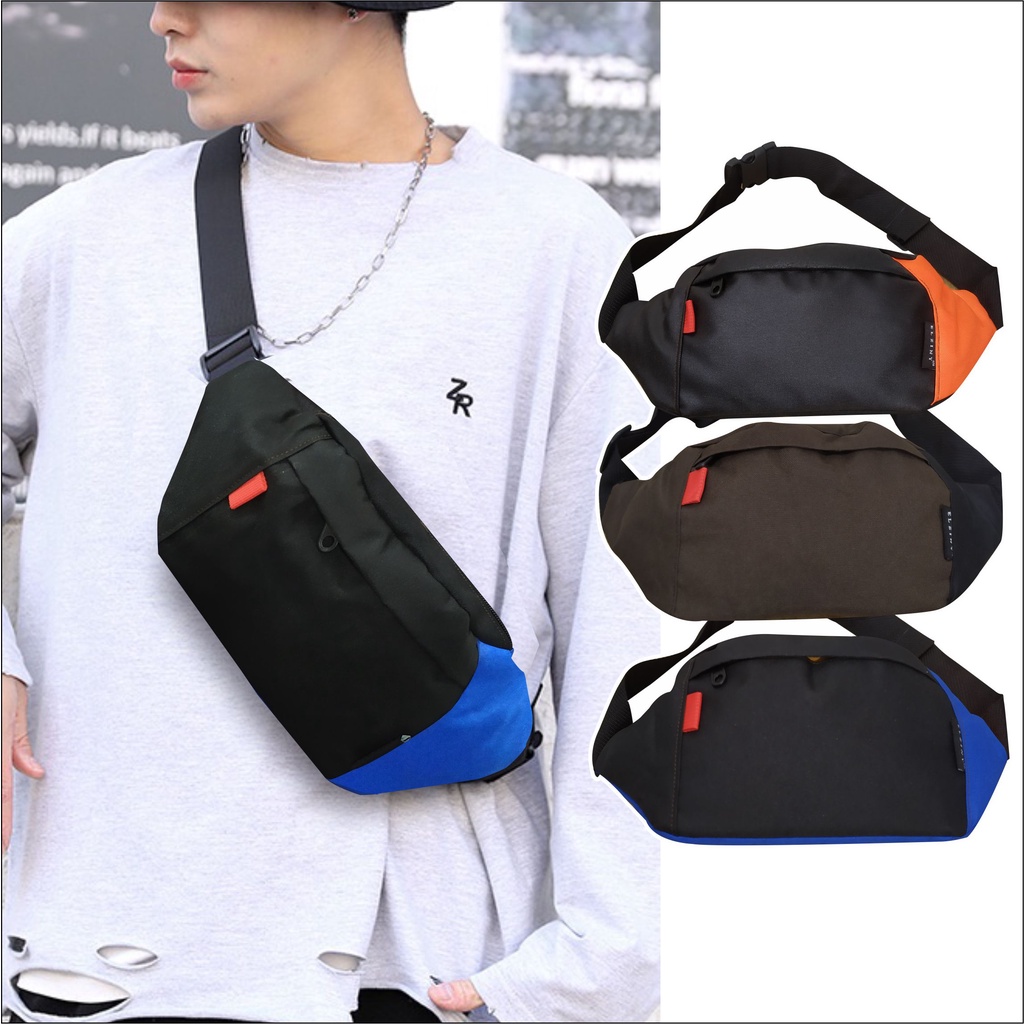 Tas Selempang Waistbag Bahu Tas Pinggang Waistbag Pria Wanita Unisex Model Kasual Distro Kombinasi 2 Warna - PG 8817