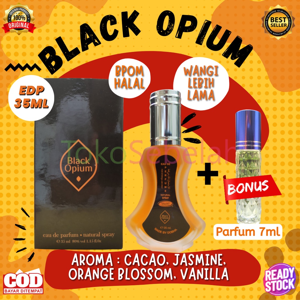 Parfum BLACK OPIUM 35ml Dobha Bonus Parfum 7ml - Parfum BLACK OPIUM Wanita - Parfum BLACK OPIUM Pria