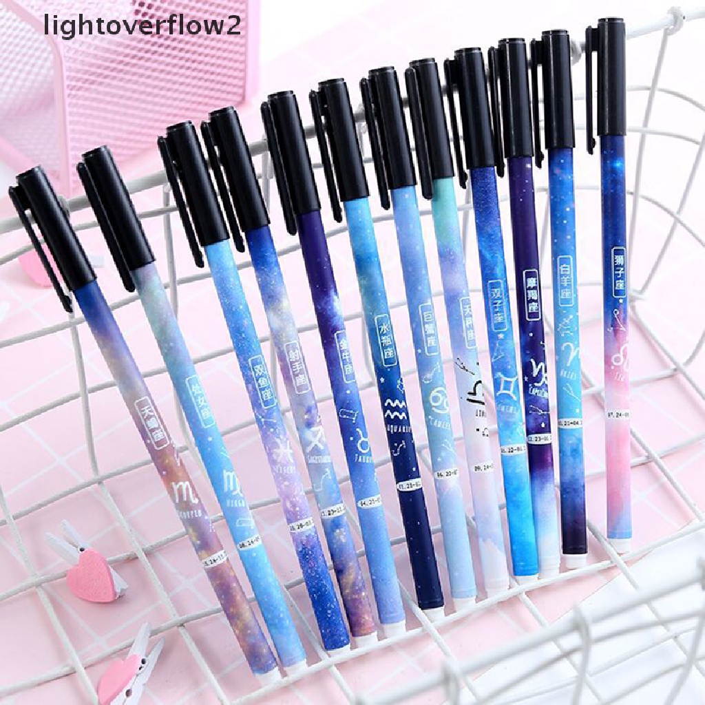 (lightoverflow2) Pulpen Gel 0.5mm Warna Hitam Untuk Pelajar