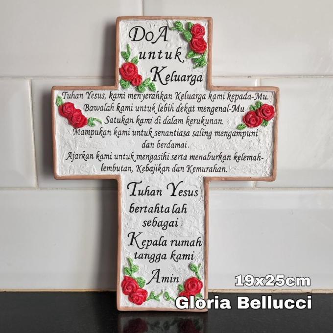 Pajangan Salib Dinding Gantung Doa Untuk Keluarga Dekorasi Hiasan