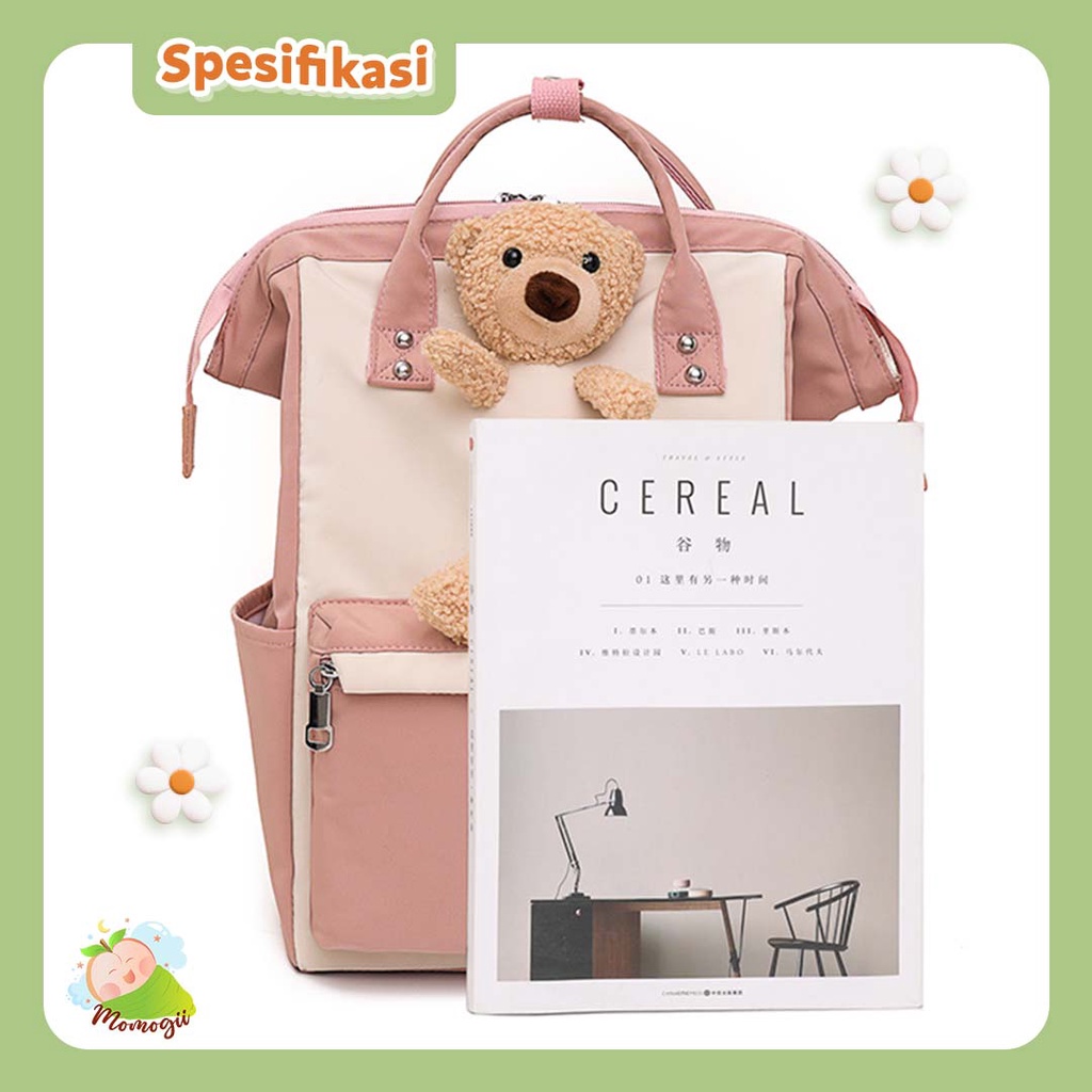 MOMOGII Tas Bayi Sekat Ransel Multifungsi Diaper Bag Baby