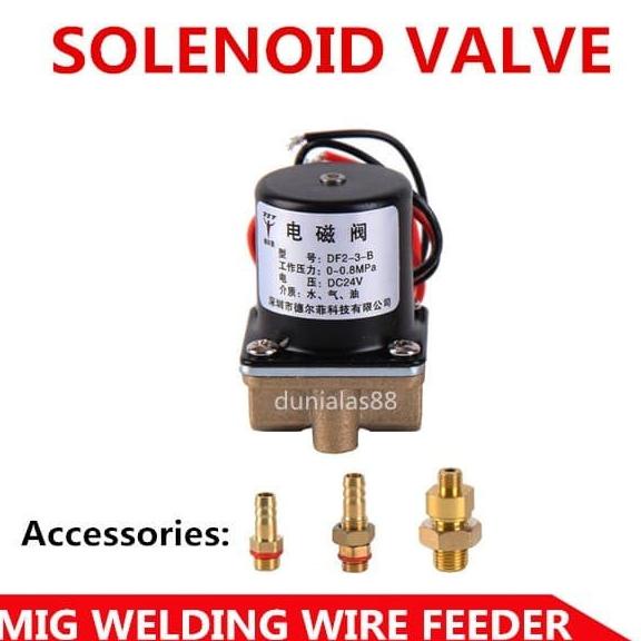 Jual Solenoid Valve Inch Brass Kuningan Dc 24V Mig Wire Feeder Welding