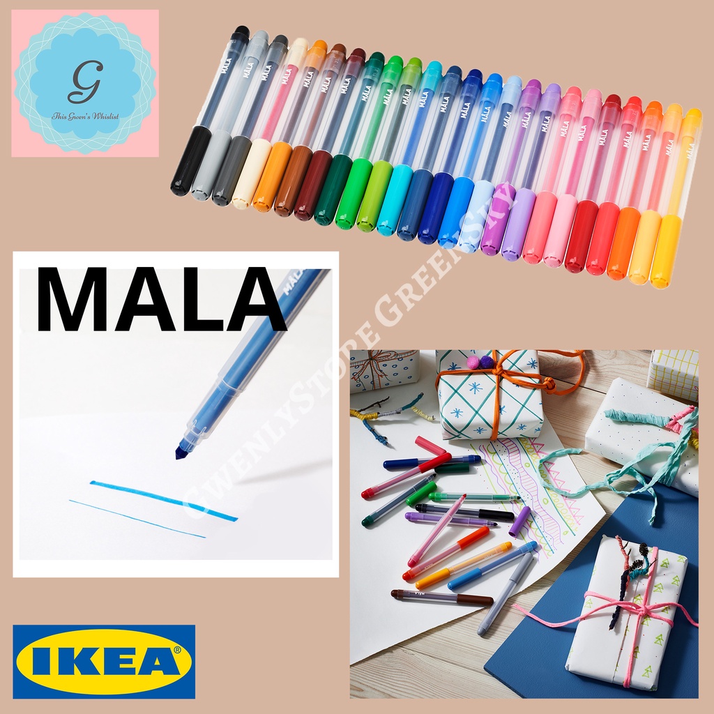 

MALA 24 marker spidol tinta warna felt tip pen non toxic awet