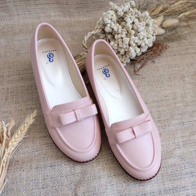 [SIAP KIRIM] BRShoes3 Pink Sepatu Kerja Casual Flat Wanita