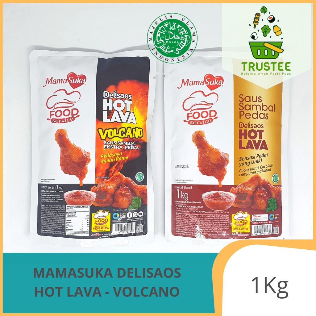 HOT LAVA / Volcano Mamasuka Delisaos 1kg Saus Sambal Pedas Food Service