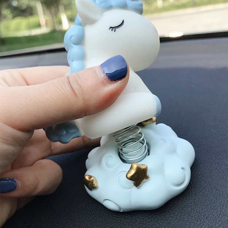 Little Pony Unicorn Pajangan Dashboard Mobil Dekorasi Bobble Head Kepala Goyang