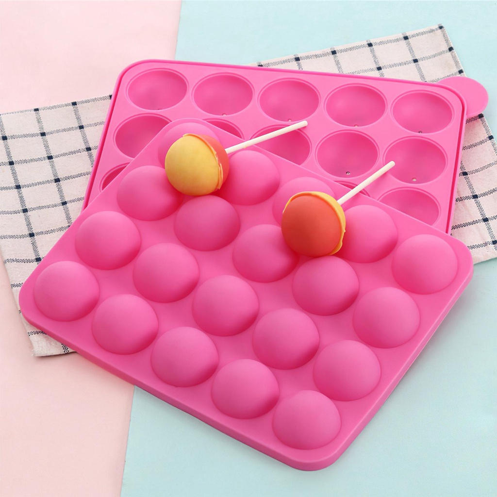 Cetakan Lolipop 20lubang Cetakan Bulat Alat Pembuat Kue Rakitan Sendiri Stick Fondant Cake Tray Cupcakes Jelly Biskuit Es